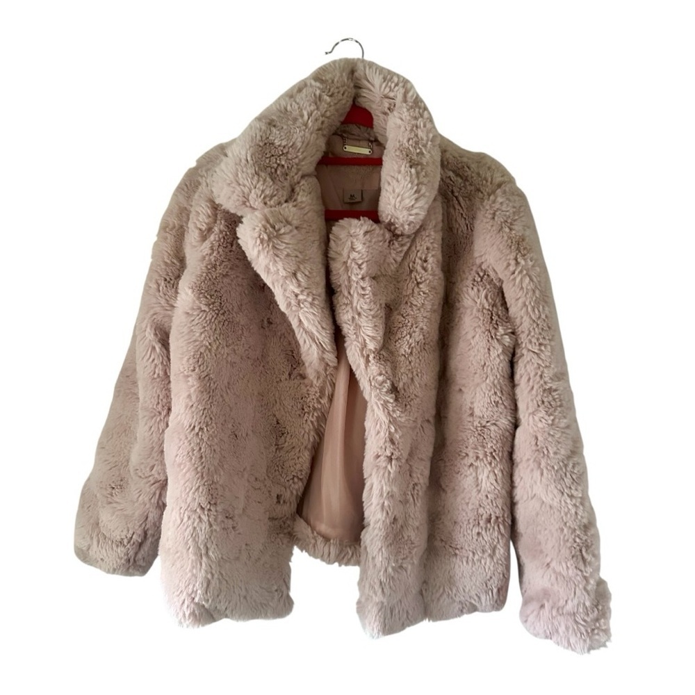 JOUJOU Women's Textured Faux Fur Jacket Women's Pink Size M